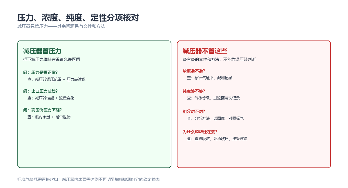 压力与浓度纯度定性分项核对