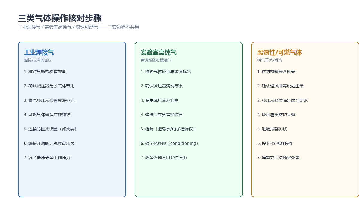 三类气体操作核对步骤
