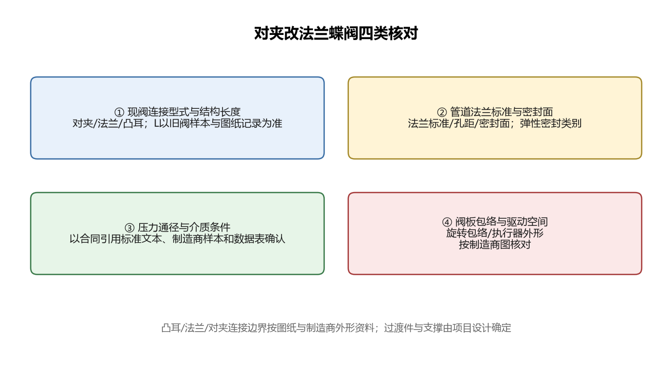 对夹改法兰蝶阀核对关系