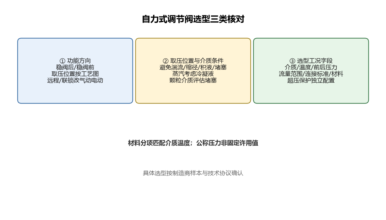 自力式调节阀选型核对关系