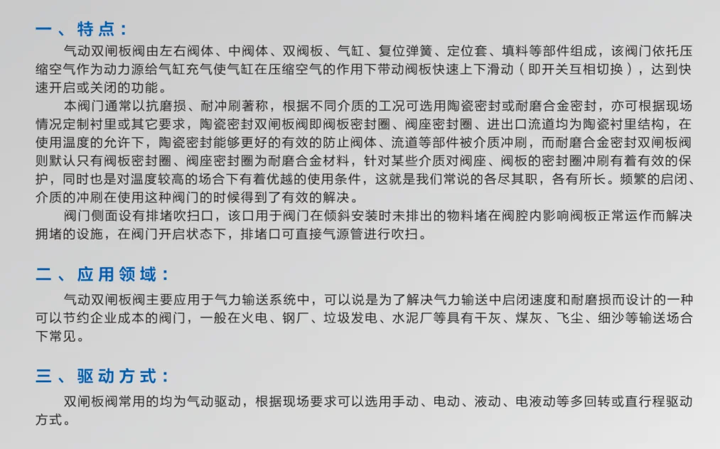 Z644TC气动衬陶瓷法兰双闸板阀